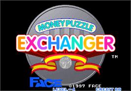 Title screen of Money Puzzle Exchanger / Money Idol Exchanger on the Arcade.