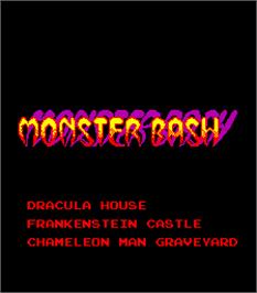 Title screen of Monster Bash on the Arcade.