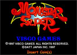 Title screen of Monster Slider on the Arcade.