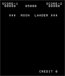 Title screen of Moon Lander on the Arcade.