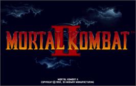 Title screen of Mortal Kombat II on the Arcade.