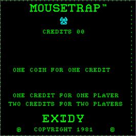 Title screen of Mouse Trap on the Arcade.