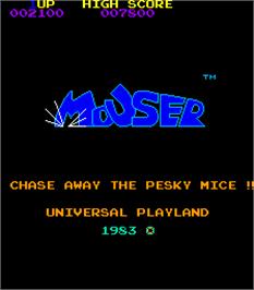 Title screen of Mouser on the Arcade.