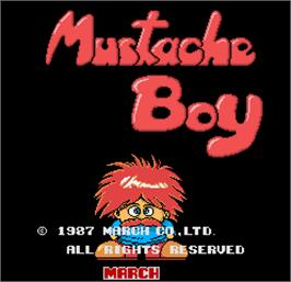 Title screen of Mustache Boy on the Arcade.