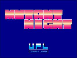 Title screen of Mutant Night on the Arcade.