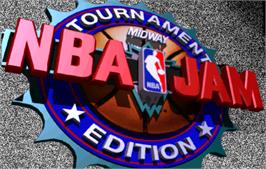 Title screen of NBA Jam TE on the Arcade.