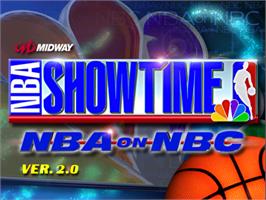 Title screen of NBA Showtime: NBA on NBC on the Arcade.