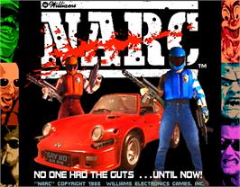 Title screen of Narc on the Arcade.