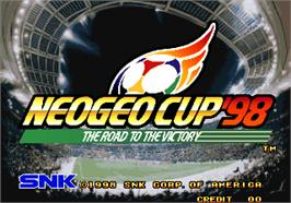 Title screen of Neo-Geo Cup '98 - The Road to the Victory on the Arcade.