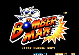 Title screen of Neo Bomberman on the Arcade.