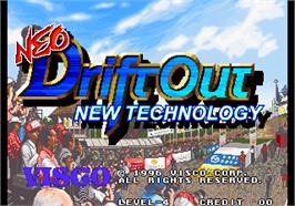 Title screen of Neo Drift Out - New Technology on the Arcade.