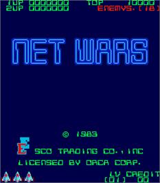 Title screen of Net Wars on the Arcade.