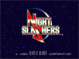 Title screen of Night Slashers on the Arcade.