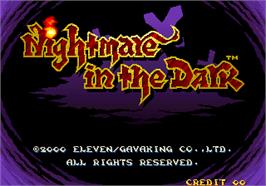 Title screen of Nightmare in the Dark on the Arcade.