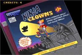 Title screen of Ninja Clowns on the Arcade.