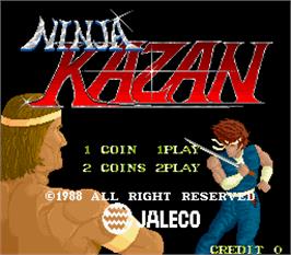 Title screen of Ninja Kazan on the Arcade.