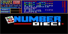 Title screen of Number Dieci on the Arcade.