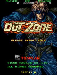 Title screen of Out Zone on the Arcade.
