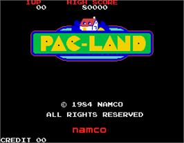 Title screen of Pac-Land on the Arcade.