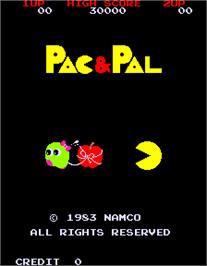 Title screen of Pac & Pal on the Arcade.