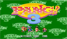 Title screen of Pang! 3 on the Arcade.