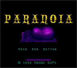 Title screen of Paranoia on the Arcade.