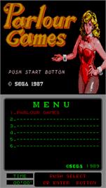 Title screen of Parlour Games on the Arcade.