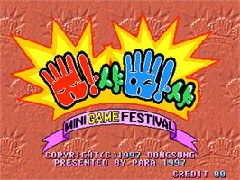 Title screen of Pasha Pasha Champ Mini Game Festival on the Arcade.