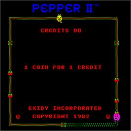 Title screen of Pepper II on the Arcade.
