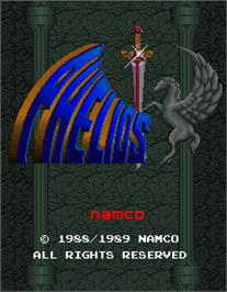 Title screen of Phelios on the Arcade.