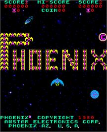 Title screen of Phoenix on the Arcade.