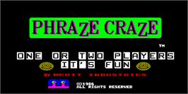 Title screen of Phraze Craze on the Arcade.