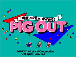 Title screen of Pig Out: Dine Like a Swine! on the Arcade.