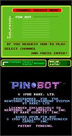 Title screen of PinBot on the Arcade.