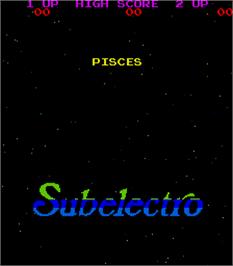 Title screen of Pisces on the Arcade.