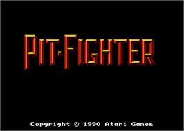 Title screen of Pit Fighter on the Arcade.