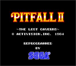 Title screen of Pitfall II on the Arcade.