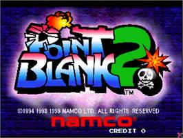 Title screen of Point Blank 2 on the Arcade.