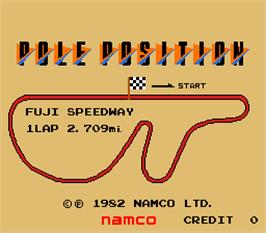 Title screen of Pole Position on the Arcade.