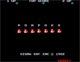 Title screen of Ponpoko on the Arcade.