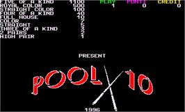 Title screen of Pool 10 on the Arcade.