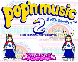 Title screen of Pop'n Music 2 on the Arcade.