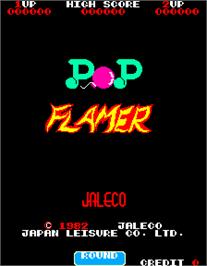 Title screen of Pop Flamer on the Arcade.