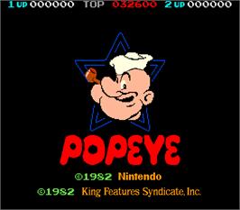 Title screen of Popeye on the Arcade.