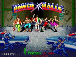 Title screen of Power Balls on the Arcade.