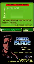 Title screen of Power Blade on the Arcade.