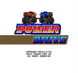 Title screen of Power Drive on the Arcade.