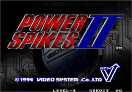 Title screen of Power Spikes II on the Arcade.