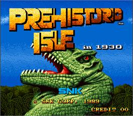 Title screen of Prehistoric Isle in 1930 on the Arcade.