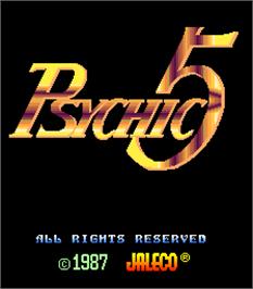 Title screen of Psychic 5 on the Arcade.
